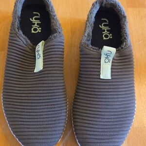 Ryka Gray Mules with Fur Lining